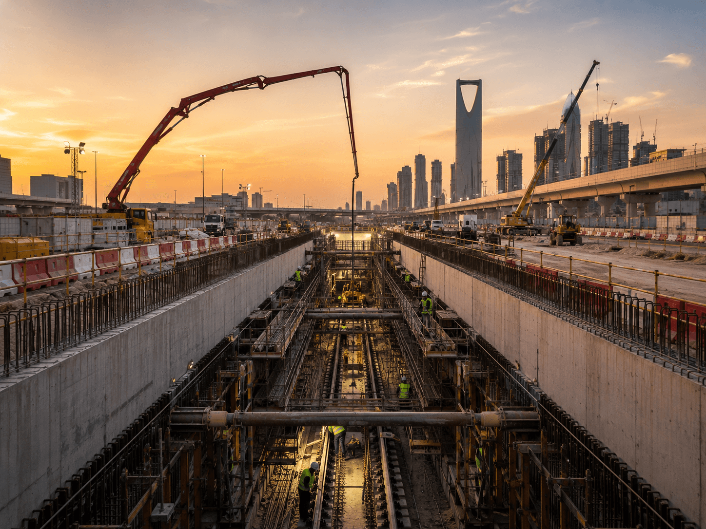 Riyadh Metro extension excavation and shoring works by AZAL Projects ground engineering team in Saudi Arabia